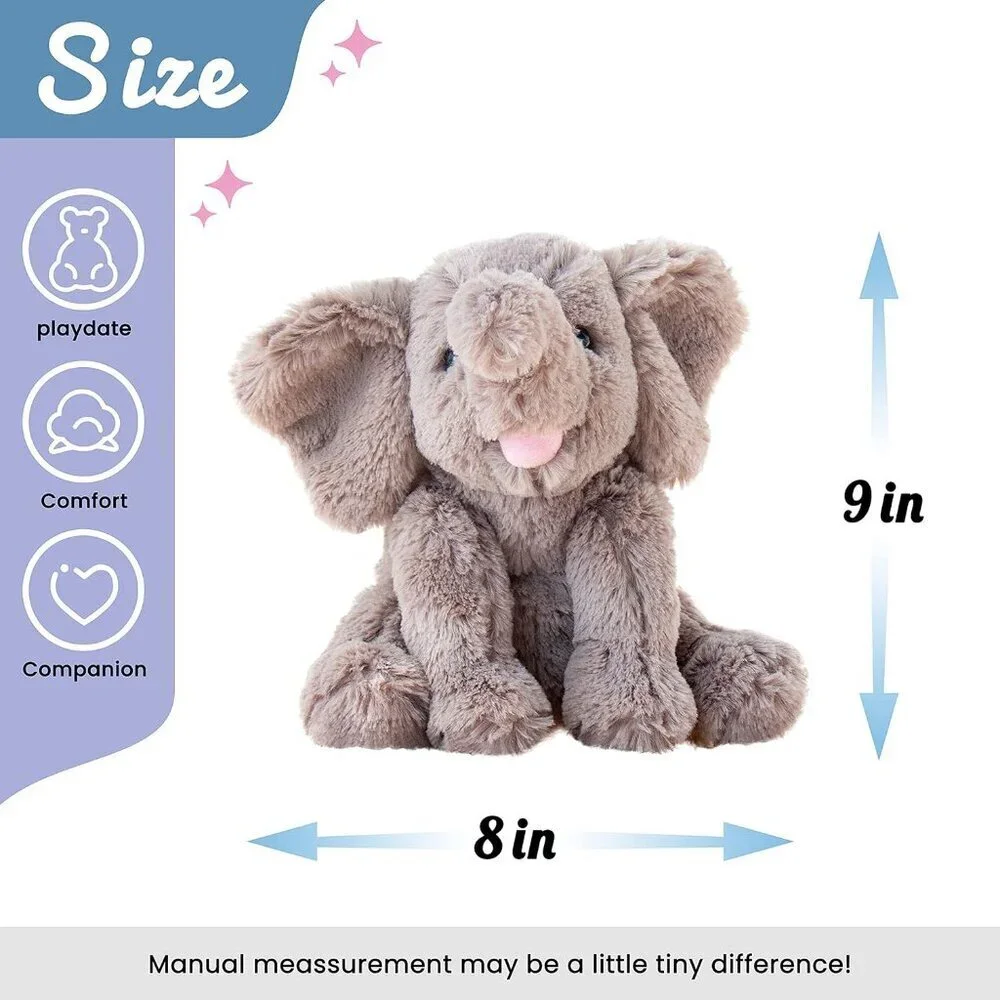 Adorable Pink Plush Calf Elephant Toy Floppy Elephish Ultra Soft Stuffed Animal